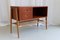 Danish Modern Teak and Oak Console Table with Cane Shelf, 1960s 1