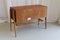 Danish Modern Teak and Oak Console Table with Cane Shelf, 1960s, Image 7