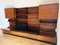 Danish Wall Shelf in Teak with Black Leather Seats, 1963 2