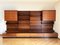 Danish Wall Shelf in Teak with Black Leather Seats, 1963, Image 5