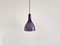 Vintage Purple and White Glass Pendant Lamps, 1960s, Set of 2 2