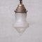 Small Mid-Century Opaque Glass and Brass Pendant Light 8