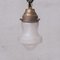 Small Mid-Century Opaque Glass and Brass Pendant Light 6