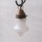 Small Mid-Century Opaque Glass and Brass Pendant Light, Image 2