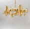 Scandinavian Chandelier in Brass and Glass from Orrefors, 1960s 1