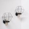 Mid-Century Glass and Brass Wall Lights, Set of 2 1