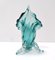 Vintage Teal Murano Glass Cornucopia Vase attributed to Archimede Seguso, Italy, 1950s 11