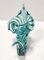 Vintage Teal Murano Glass Cornucopia Vase attributed to Archimede Seguso, Italy, 1950s 3