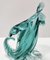 Vintage Teal Murano Glass Cornucopia Vase attributed to Archimede Seguso, Italy, 1950s 12