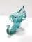 Vintage Teal Murano Glass Cornucopia Vase attributed to Archimede Seguso, Italy, 1950s 10