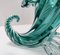 Vintage Teal Murano Glass Cornucopia Vase attributed to Archimede Seguso, Italy, 1950s 15