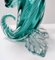 Vintage Teal Murano Glass Cornucopia Vase attributed to Archimede Seguso, Italy, 1950s 13