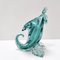 Vintage Teal Murano Glass Cornucopia Vase attributed to Archimede Seguso, Italy, 1950s 7