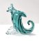 Vintage Teal Murano Glass Cornucopia Vase attributed to Archimede Seguso, Italy, 1950s, Image 1