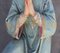 Antique Patinated Plaster Statue of Praying Woman 9