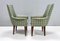 Chaises Vintage en Hêtre et Tissu Vert, Italie, 1960s, Set de 2 4