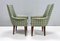 Italienische Vintage Stühle aus grünem Stoff & Buche, 1960er, 2er Set 4