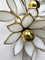 Italian Glass Flowers and Brass Sconces, 1970s, Set of 2, Image 6