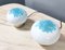Postmodern White and Light Blue Murano Glass Table Lamps, 1980s, Set of 2 1