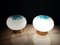 Postmodern White and Light Blue Murano Glass Table Lamps, 1980s, Set of 2, Image 4