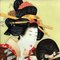 Ukiyo-E Reverse Glass Painting of Geisha Makeup Ritual, Early Shōwa Era 2