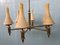 Vintage Chandelier in Brass and Chained Glass Lampshade, 1950s 15