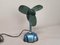 Ventilador de aire eléctrico estilo Art Déco de hierro azul metálico, 1959, Imagen 3
