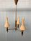 Vintage Chandelier in Brass and Chained Glass Lampshade, 1950s 1