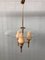 Vintage Chandelier in Brass and Chained Glass Lampshade, 1950s, Image 1