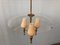 Vintage Chandelier in Brass and Chained Glass Lampshade, 1950s 2