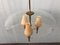 Vintage Chandelier in Brass and Chained Glass Lampshade, 1950s, Image 7
