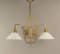 French Chandelier in Brass with Opal Glass Shade, 1890s 1