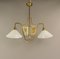 French Chandelier in Brass with Opal Glass Shade, 1890s 3
