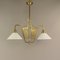 French Chandelier in Brass with Opal Glass Shade, 1890s 2