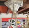 Large Art Deco Chandelier in Chromed Metal and Depowed Glass, 1930s 25