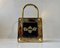 Vintage Padlock Key Box in Patinated Brass, 1980s 1