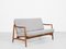 Mid-Century Danish 2-Seat Sofa and Easy Chairs in Oak and Teak attributed to Tove & Edvard Kindt-Larsen for France & Daverkosen, Set of 3, Image 3