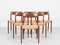 Mid-Century Danish Chairs Model 77 in Teak and Paper Cord attributed to Niels Otto Møller, Set of 6 1