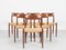 Mid-Century Danish Chairs Model 77 in Teak and Paper Cord attributed to Niels Otto Møller, Set of 6, Image 1