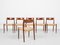 Mid-Century Danish Chairs Model 77 in Teak and Paper Cord attributed to Niels Otto Møller, Set of 6 4