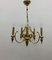 Lámpara de araña dorada de Gaetano Sciolari, años 60, Imagen 1