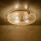 Gold, Clear Brass and Textured Glass Flush Mount attributed to Hillebrand, 1960s 16