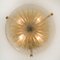 Gold, Clear Brass and Textured Glass Flush Mount attributed to Hillebrand, 1960s 11