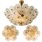 Glass and Brass Floral Wall Light from Ernst Palme, 1970s 19