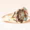 8 Karat Yellow Gold Infinity Ring with Turquoises and Garnets, Late 1800s-Early 1900s 7