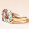 8 Karat Yellow Gold Infinity Ring with Turquoises and Garnets, Late 1800s-Early 1900s 3