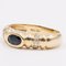 14 Karat Yellow Gold Ring with Sapphire and White Stones, 1970s 4