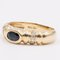 14 Karat Yellow Gold Ring with Sapphire and White Stones, 1970s, Image 4