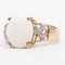 9 Karat Gold Ring with Cabochon Opal and Diamonds, 1980s, Image 2