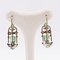 18 Karat Yellow Gold Earrings with Emeralds and Diamonds, 1960s, Set of 2 6